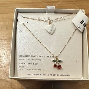 Luna Norte 🍒 Cherry and Heart Necklace Set